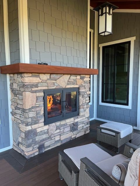 Acucraft Hearthroom 30 Indoor Outdoor Wood Fireplace Outside View