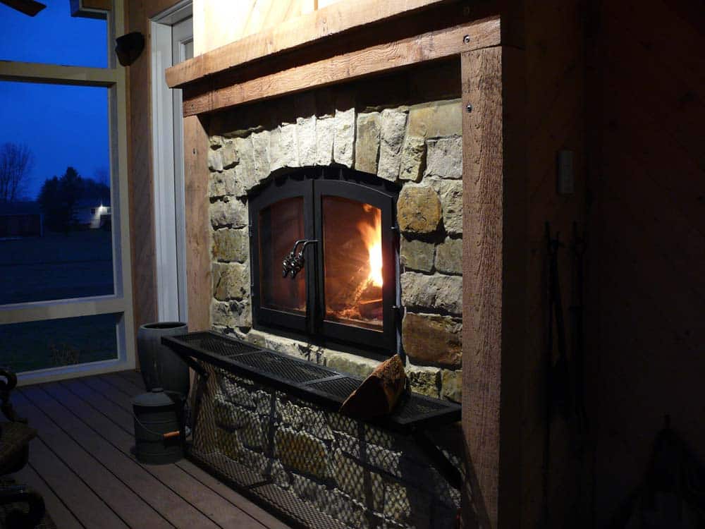 Acucraft Hearthroom 30 Indoor Outdoor Wood Fireplace with Fire