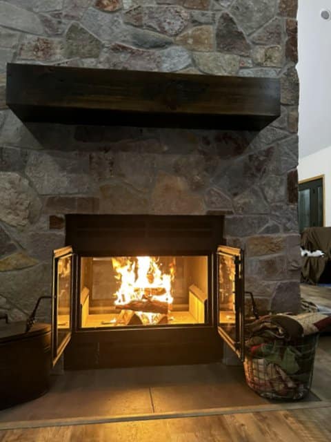 Acucraft Hearthroom 30 See Through Wood Fireplace with Open Doors