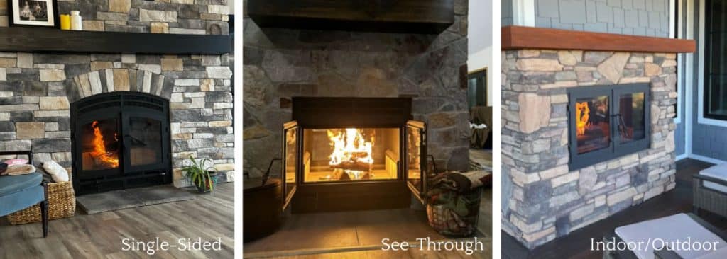 HR30-SS-ST-IO compact wood burning fireplaces in single sided see through double sided and indoor outdoor from acucraft