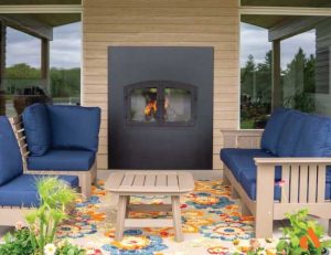 Fred & Tracey Wahlquist - Acucraft Hearthroom 36 Indoor Outdoor Wood Fireplace_Runner Up indoor outdoor double sided wood fireplace for patio