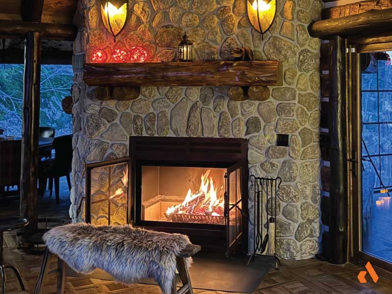 James Dennison Acucraft Hearthroom 44 Single Sided Wood Fireplace_First Place traditional cabin open hearth style wood fireplace