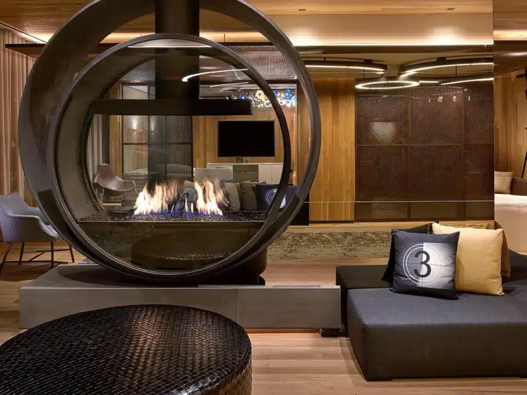 Custom gas circular fireplace palomar hotel 3 Custom gas circular fireplace palomar hotel 3